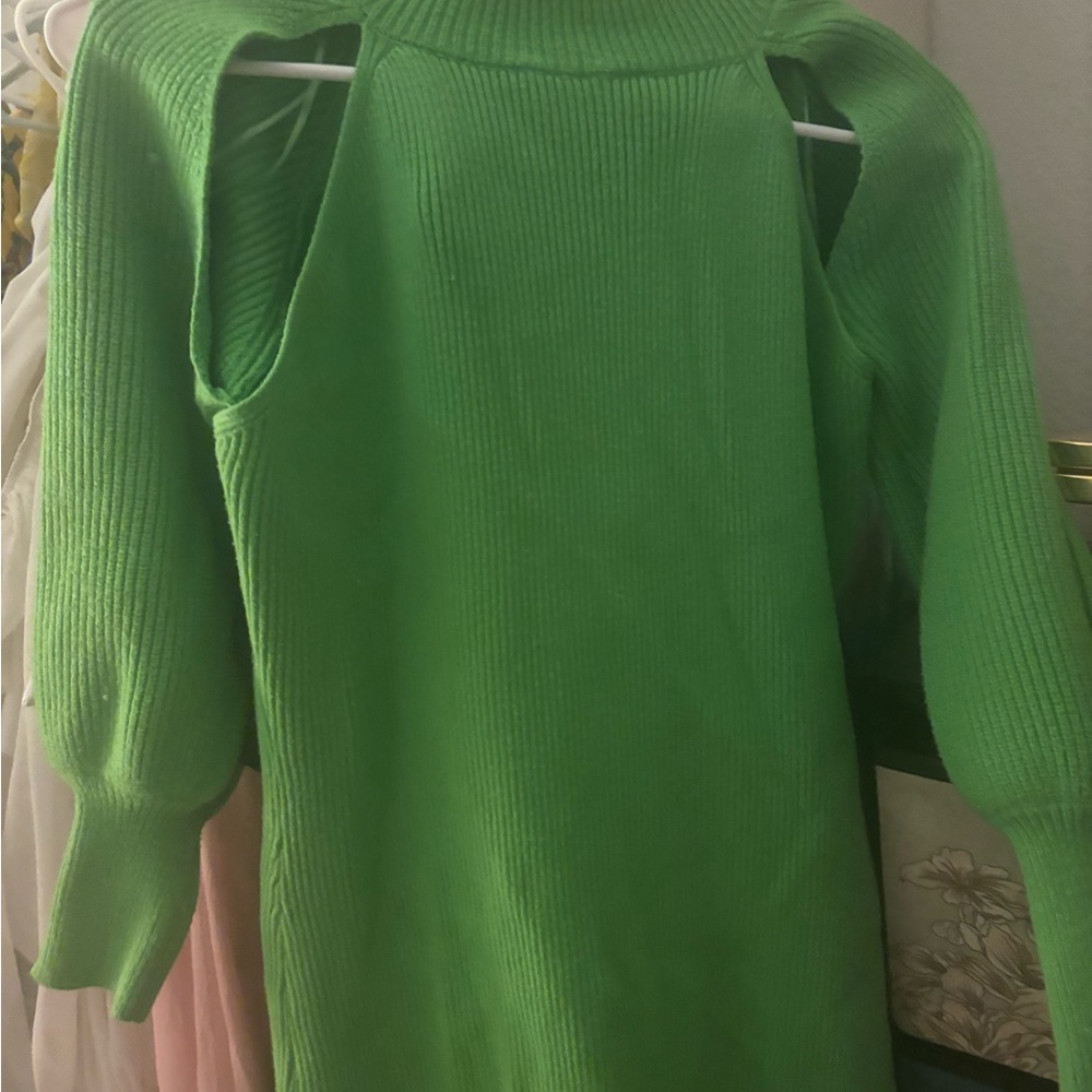 Fashion Nova Vibrant Green Knit Dress